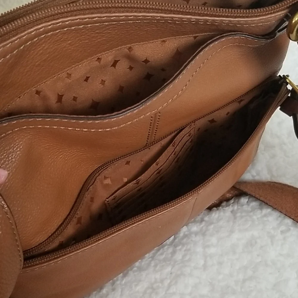 FOSSIL Morgan Traveler Crossbody Bag Genuine Leather Y2K Purse